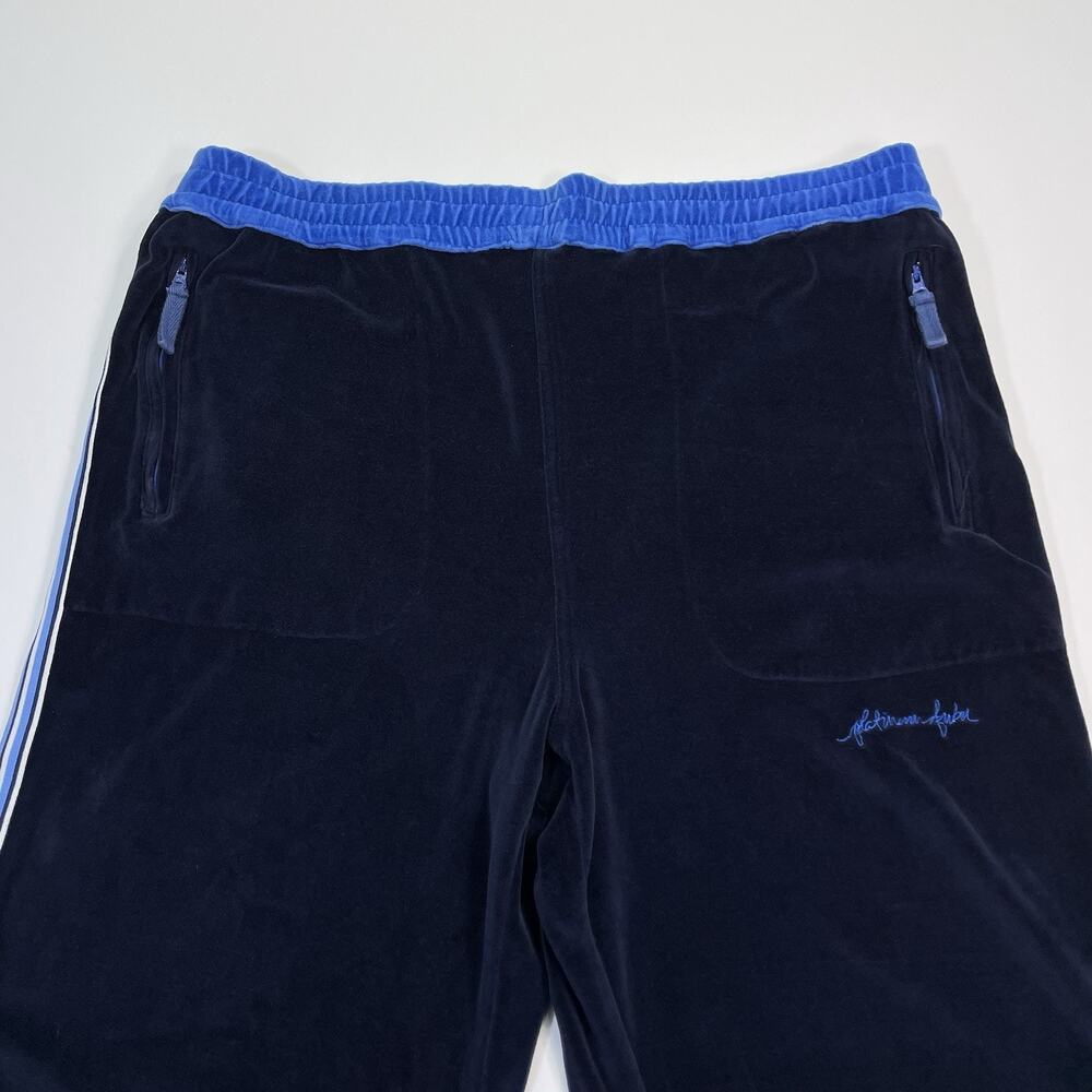 FUBU Men’s Velour Track Jogger Pants L Stripe Drawstring Platinum 40x39
